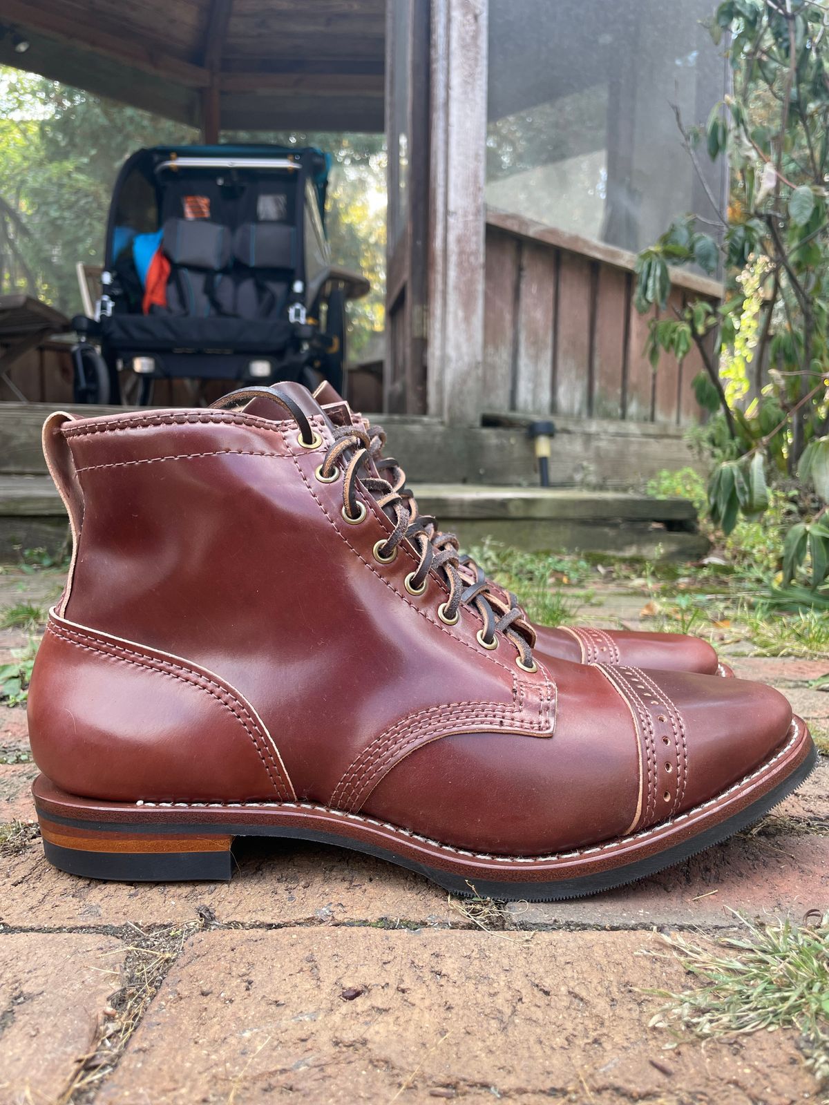 Photo by nareichert on October 1, 2022 of the Wesco Hendrik in Horween Color 4 Shell Cordovan.