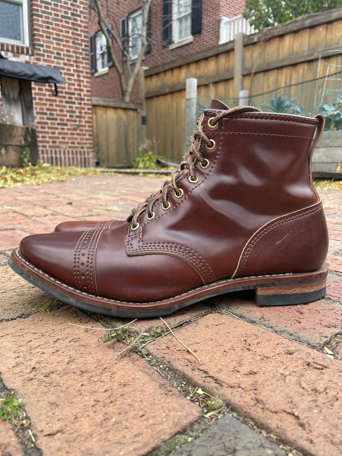 Photo by nareichert on November 3, 2022 of the Wesco Hendrik in Horween Color 4 Shell Cordovan.