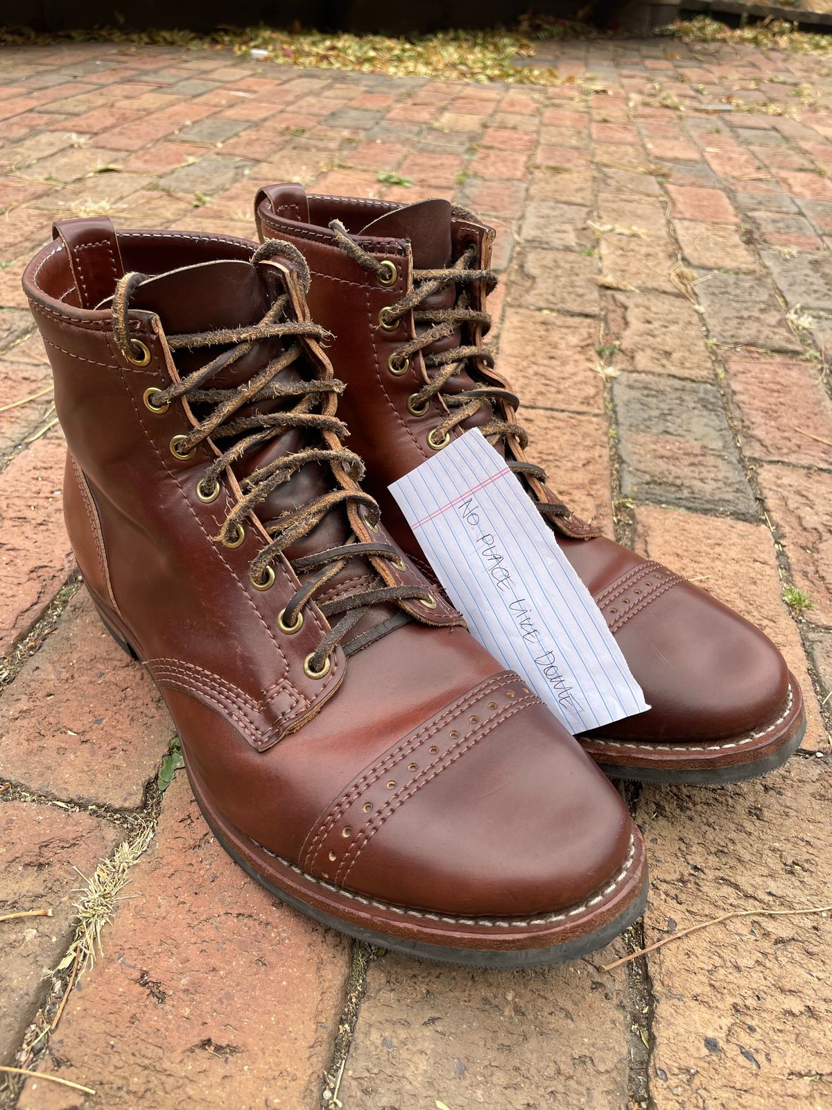Photo by nareichert on November 3, 2022 of the Wesco Hendrik in Horween Color 4 Shell Cordovan.