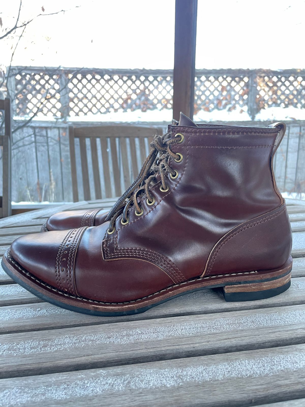 Photo by nareichert on December 4, 2022 of the Wesco Hendrik in Horween Color 4 Shell Cordovan.