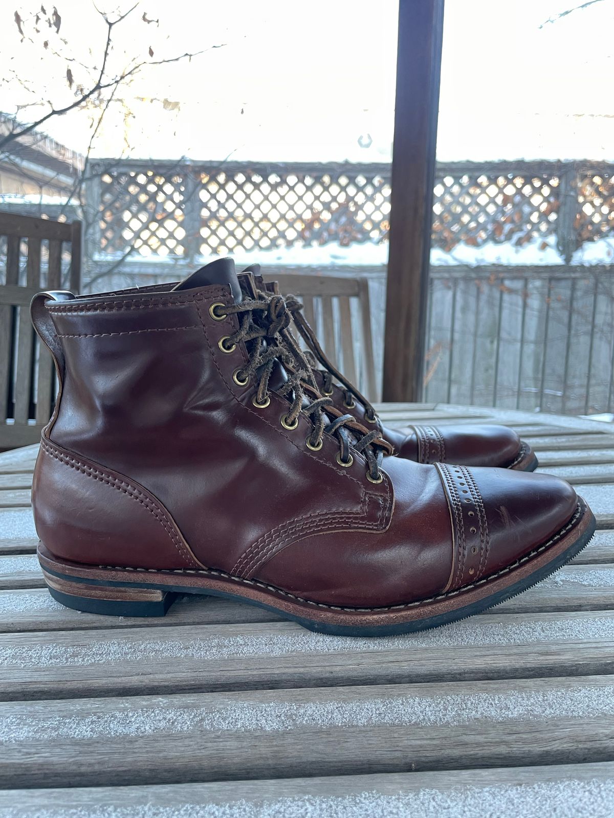 Photo by nareichert on December 4, 2022 of the Wesco Hendrik in Horween Color 4 Shell Cordovan.