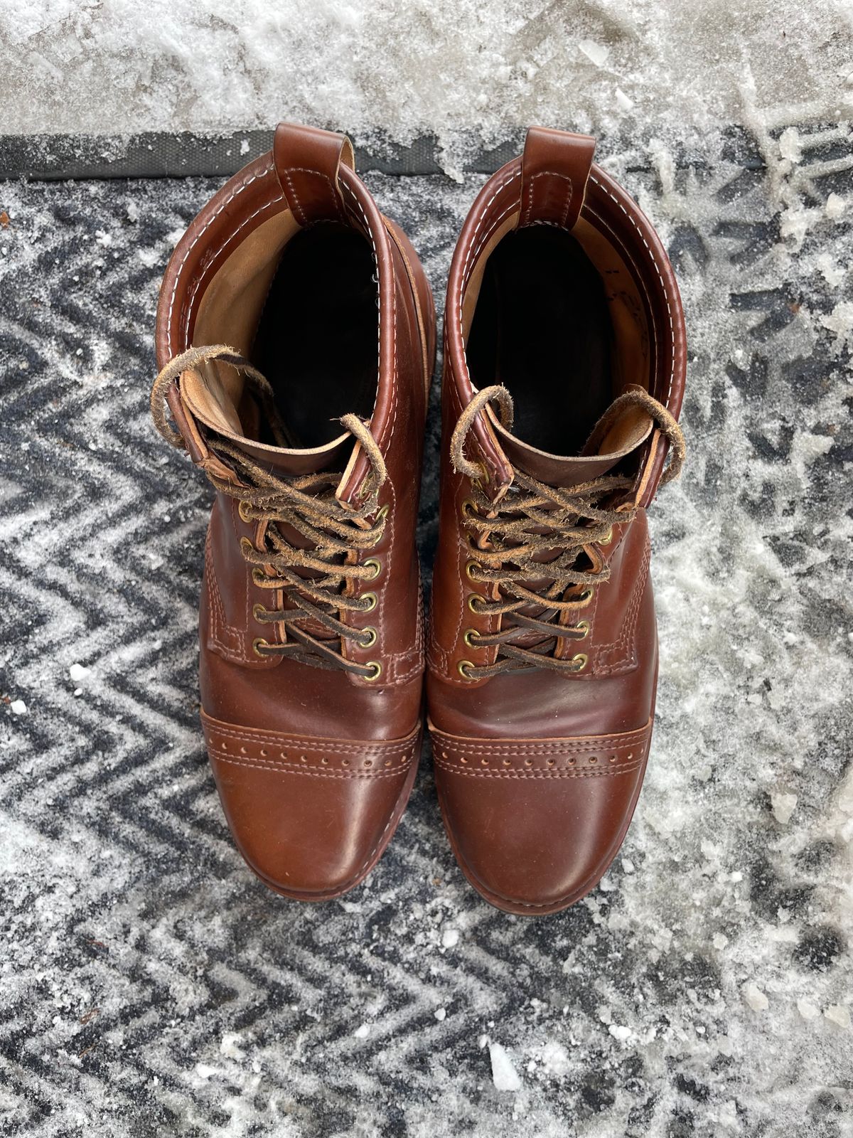 Photo by nareichert on January 5, 2023 of the Wesco Hendrik in Horween Color 4 Shell Cordovan.