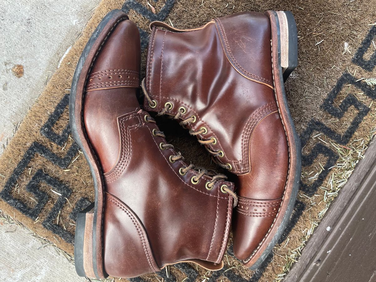 Photo by nareichert on February 2, 2023 of the Wesco Hendrik in Horween Color 4 Shell Cordovan.
