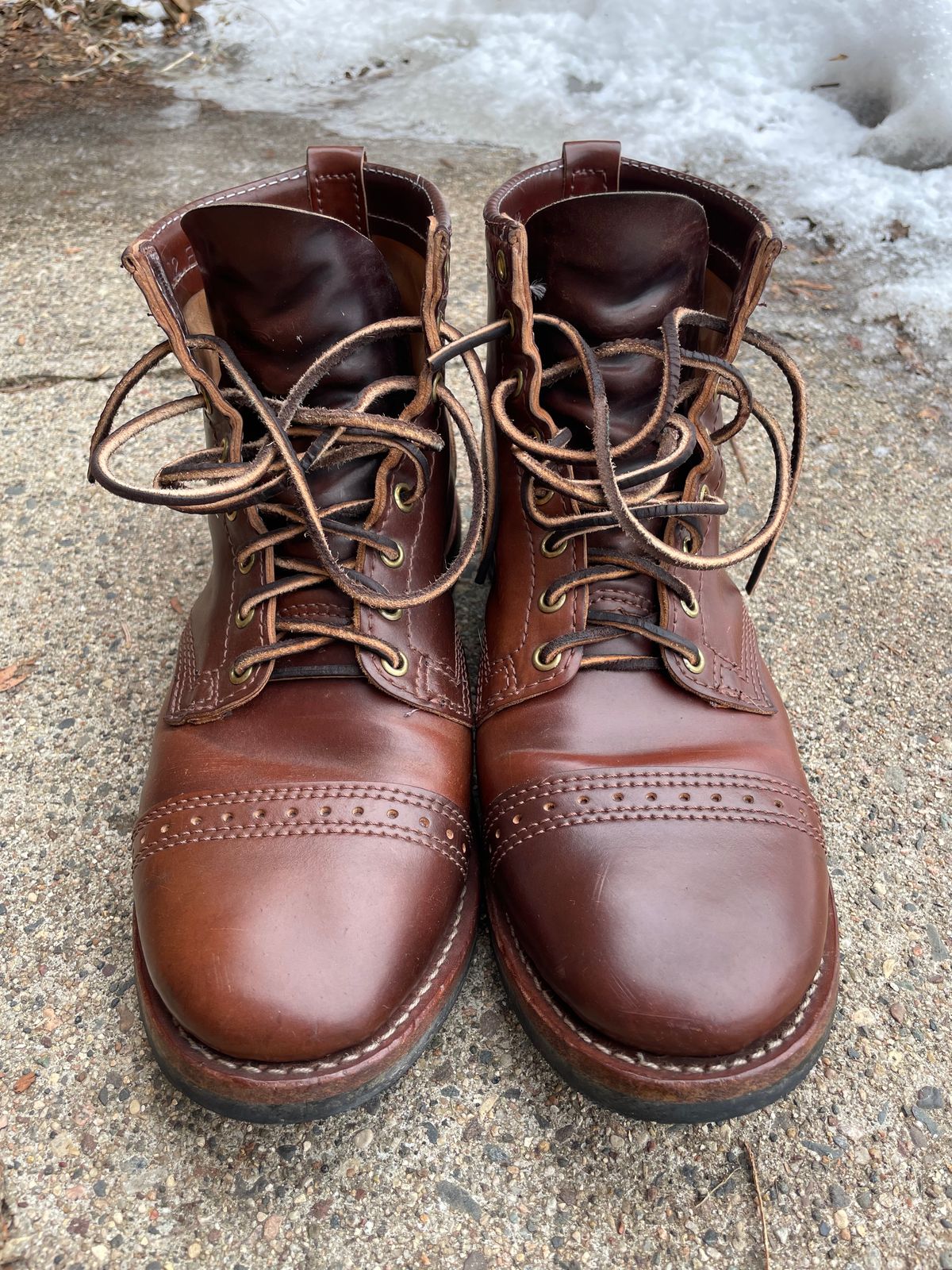 Photo by nareichert on March 4, 2023 of the Wesco Hendrik in Horween Color 4 Shell Cordovan.