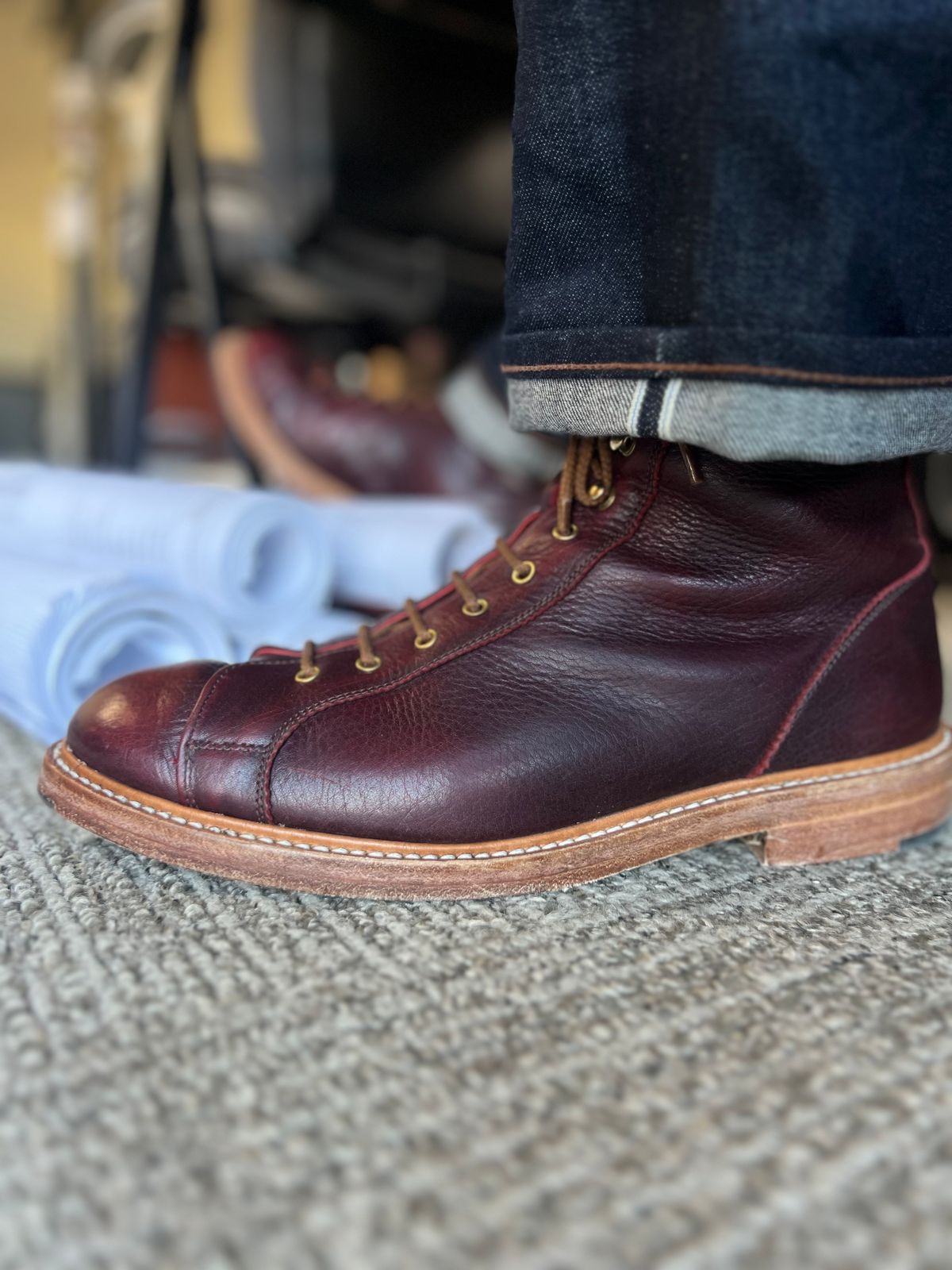 Photo by hai.kobl on November 4, 2022 of the Tricker's Ethan Monkey Boot in C.F. Stead Sign Classic Kudu.