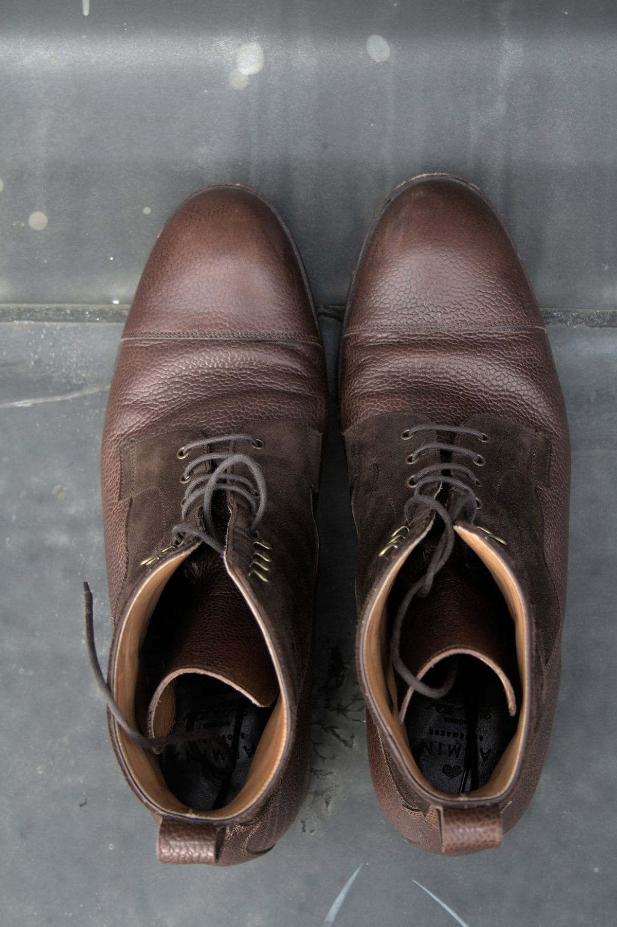 Photo by lucidpivot on November 1, 2022 of the Carmina Work Boots 80791 in Du Puy Brown Country Calf.