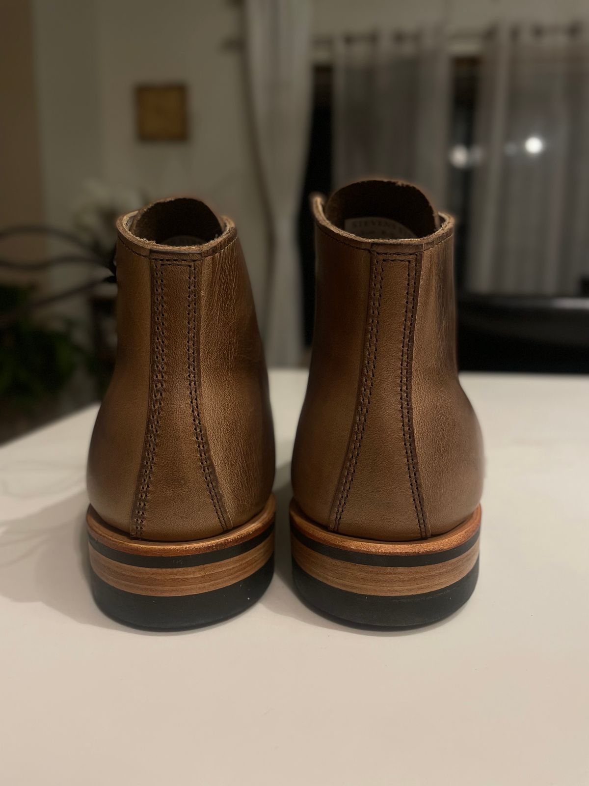 Photo by Ageless on October 1, 2022 of the White's Stevens (Plain Toe) in Horween Natural Chromexcel.