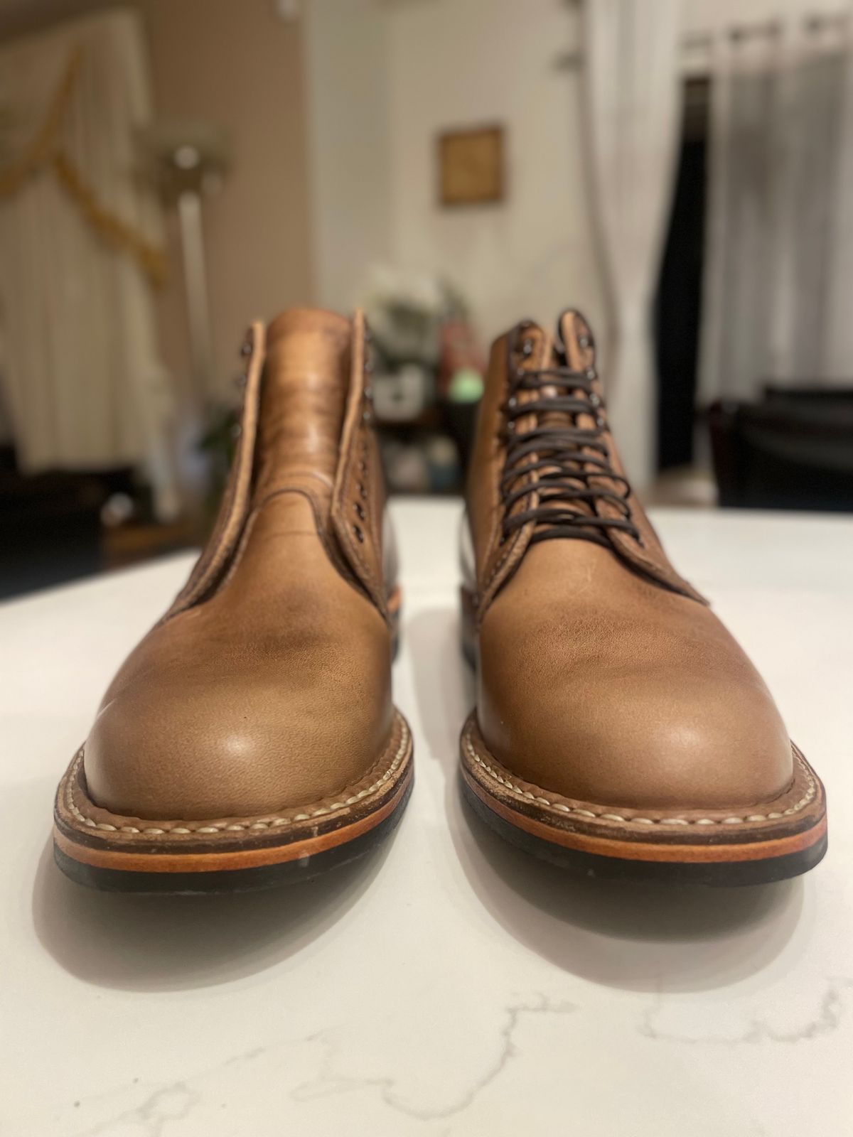 Photo by Ageless on October 1, 2022 of the White's Stevens (Plain Toe) in Horween Natural Chromexcel.
