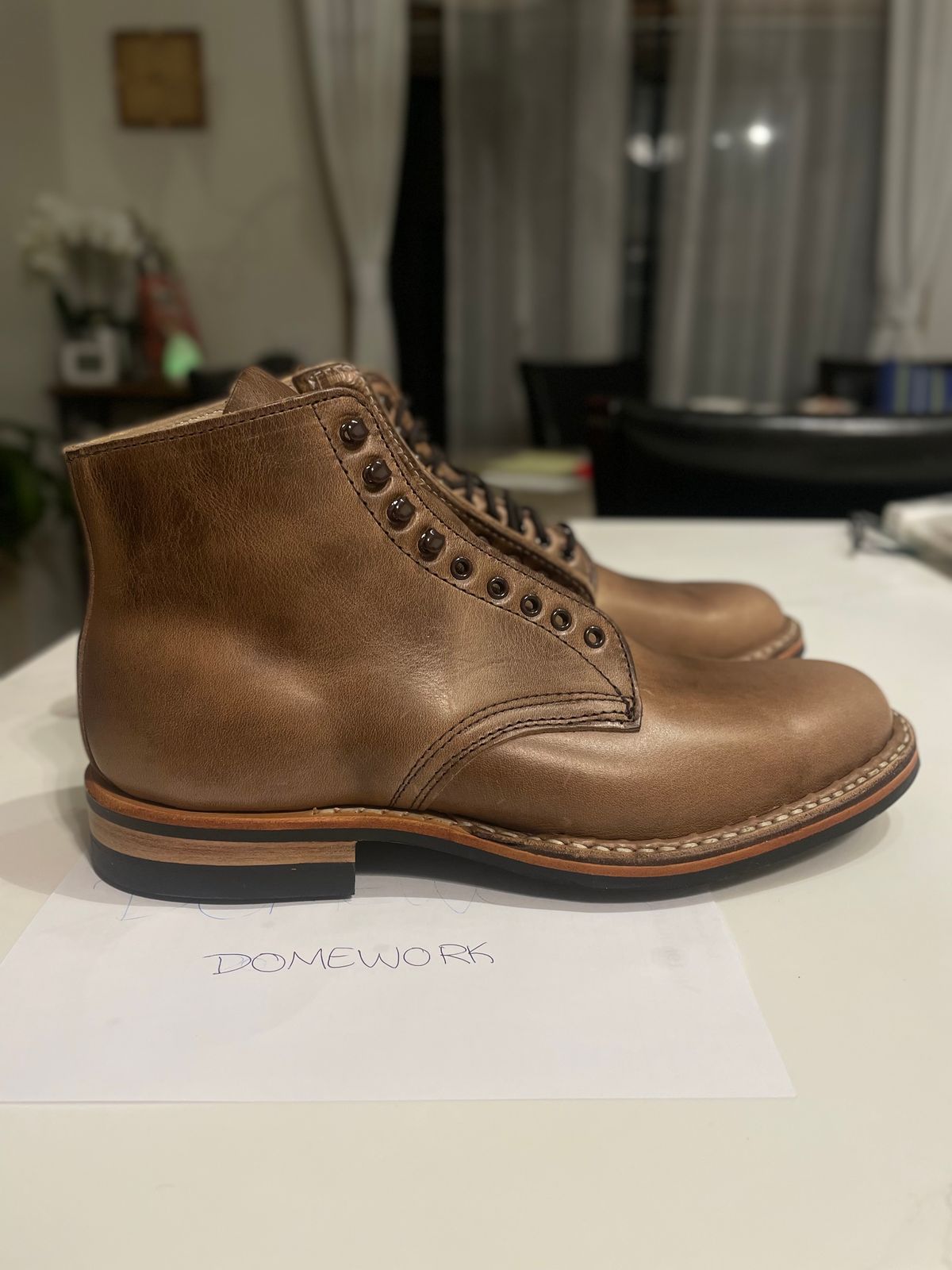 Photo by Ageless on October 1, 2022 of the White's Stevens (Plain Toe) in Horween Natural Chromexcel.