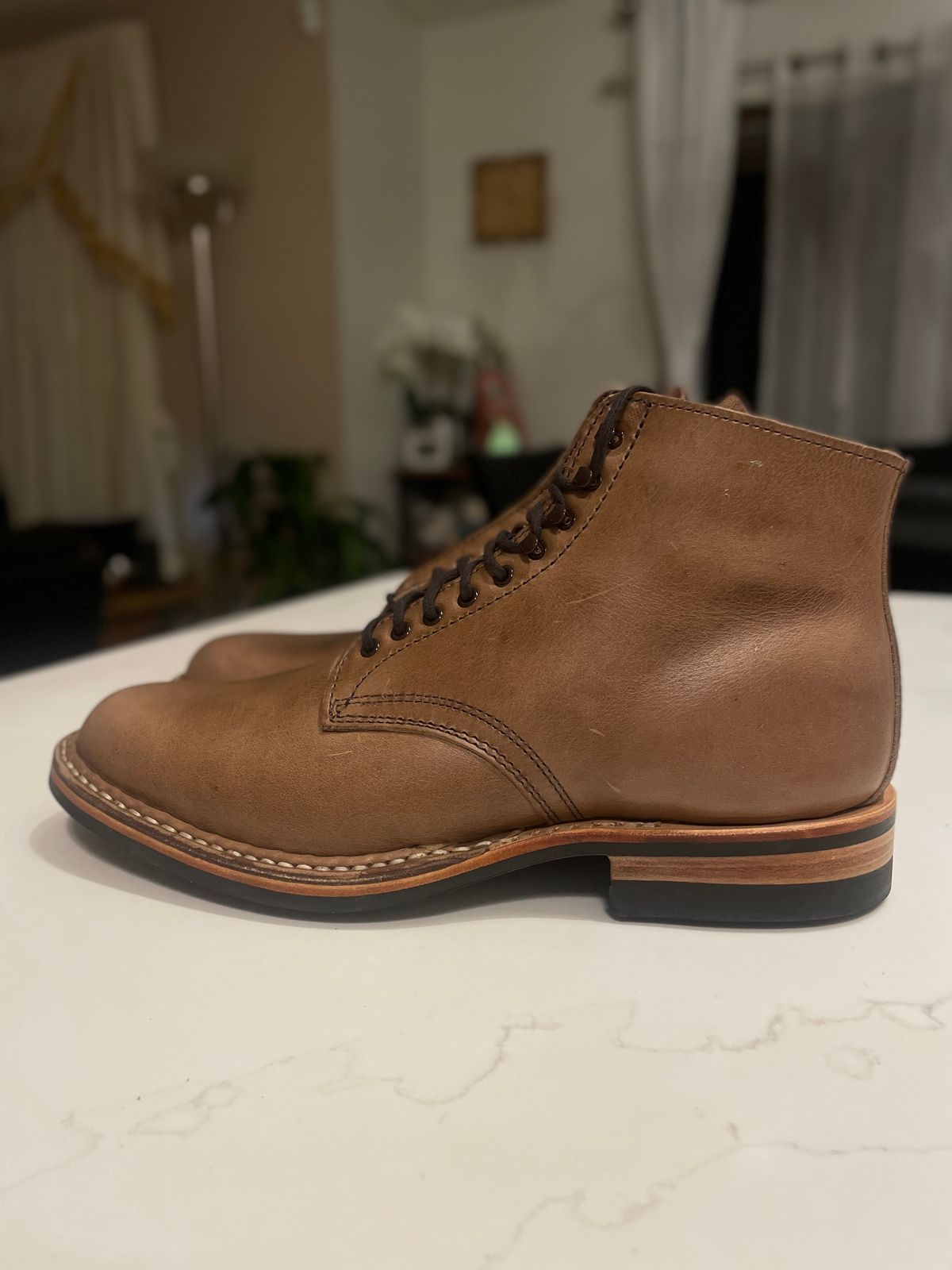 Photo by Ageless on October 1, 2022 of the White's Stevens (Plain Toe) in Horween Natural Chromexcel.