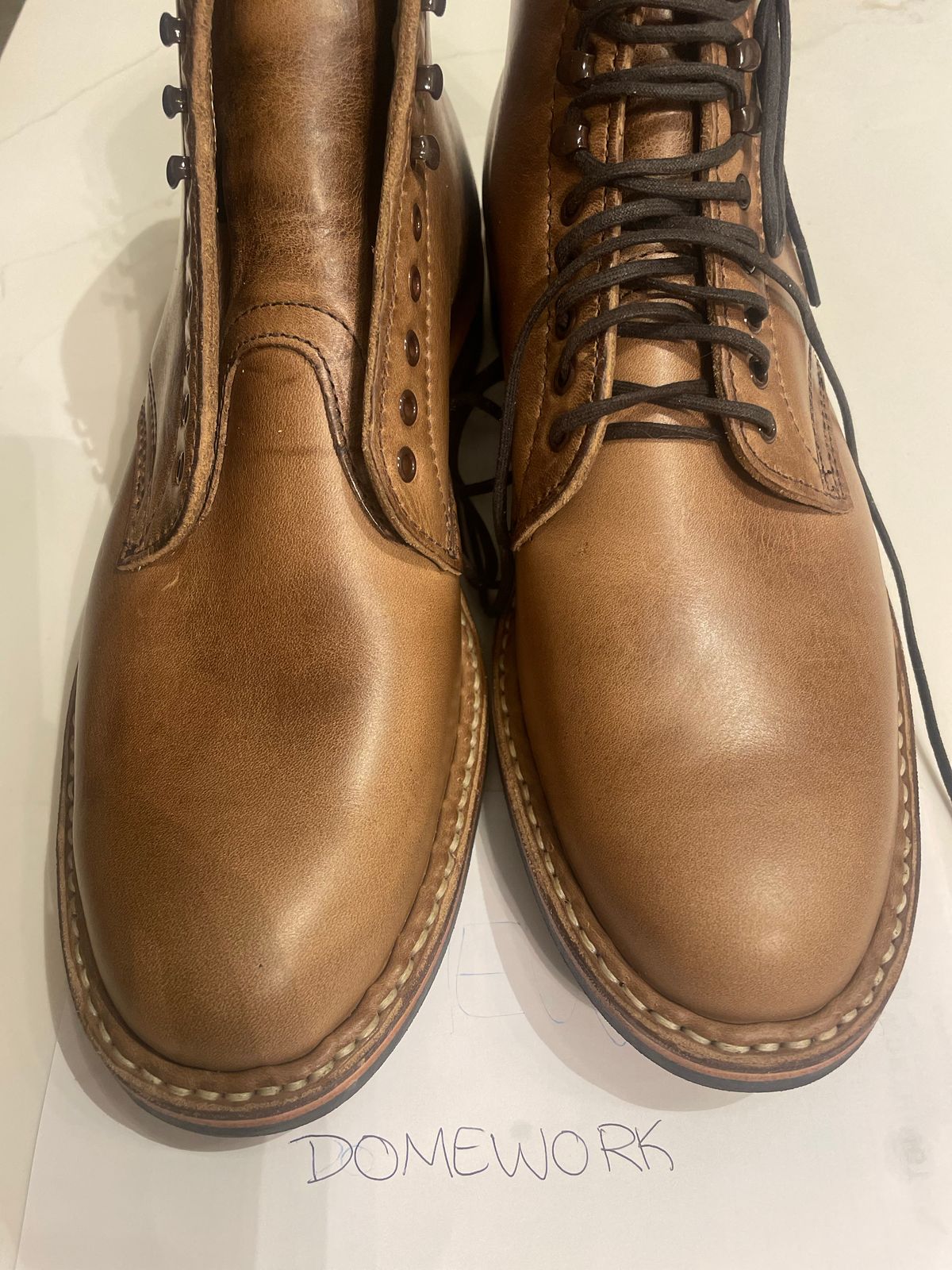 Photo by Ageless on October 1, 2022 of the White's Stevens (Plain Toe) in Horween Natural Chromexcel.