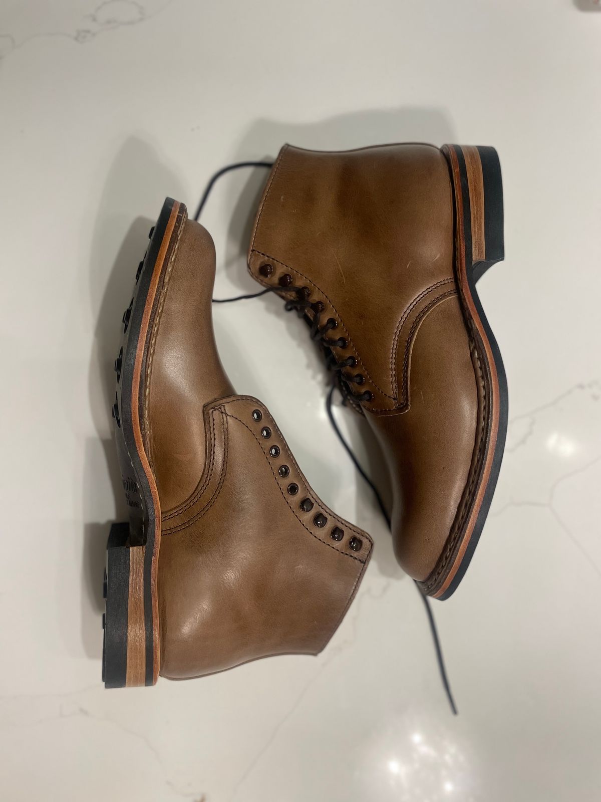Photo by Ageless on October 1, 2022 of the White's Stevens (Plain Toe) in Horween Natural Chromexcel.