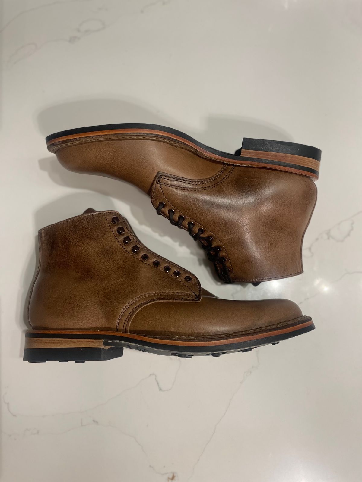 Photo by Ageless on October 1, 2022 of the White's Stevens (Plain Toe) in Horween Natural Chromexcel.