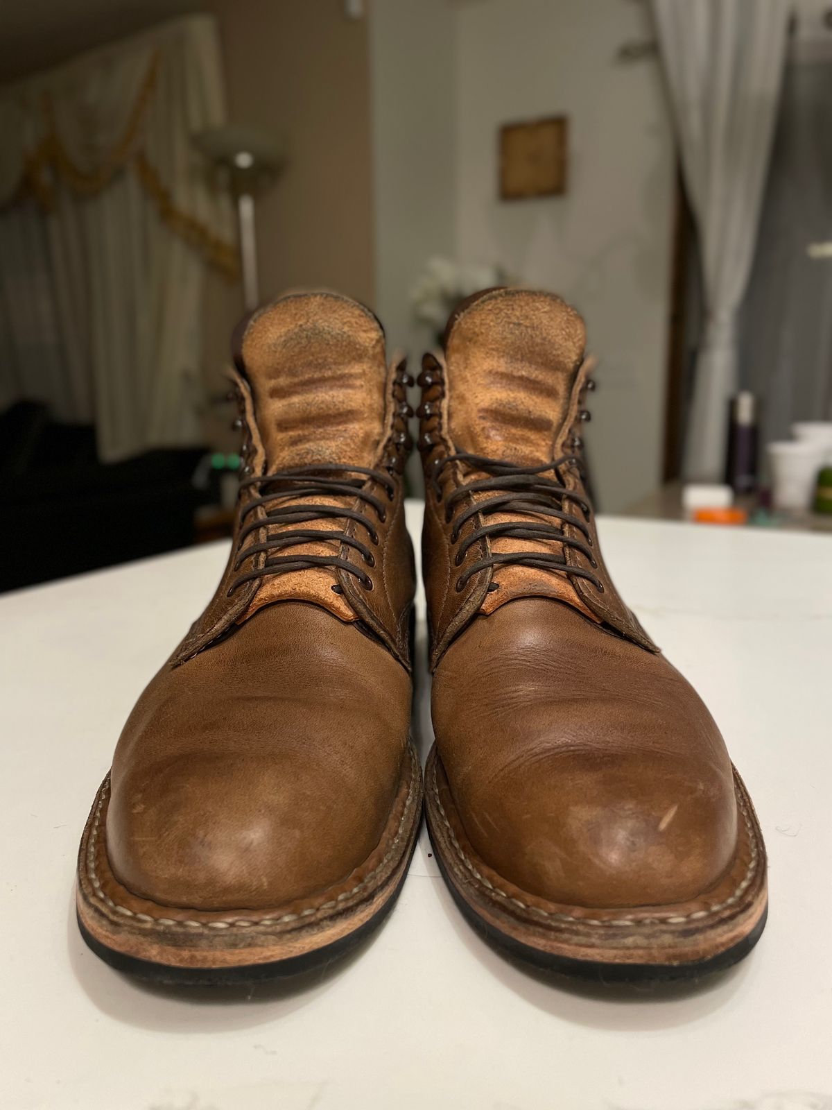 Photo by Ageless on November 3, 2022 of the White's Stevens (Plain Toe) in Horween Natural Chromexcel.
