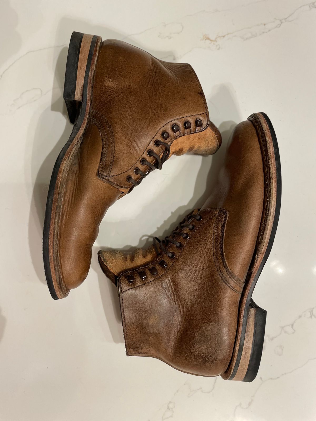 Photo by Ageless on November 3, 2022 of the White's Stevens (Plain Toe) in Horween Natural Chromexcel.