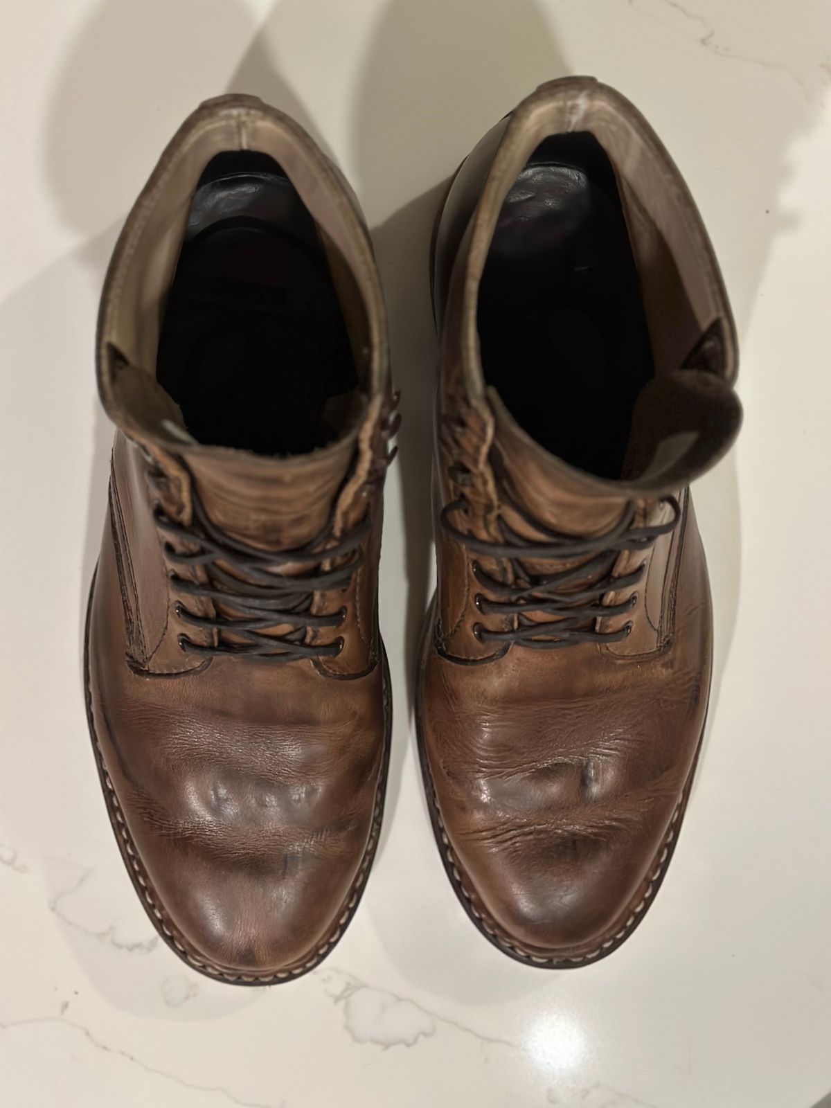 Photo by Ageless on December 4, 2022 of the White's Stevens (Plain Toe) in Horween Natural Chromexcel.