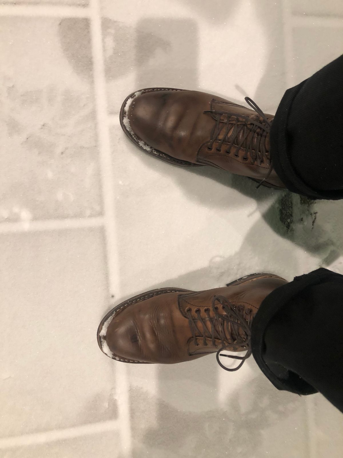 Photo by Ageless on December 21, 2022 of the White's Stevens (Plain Toe) in Horween Natural Chromexcel.