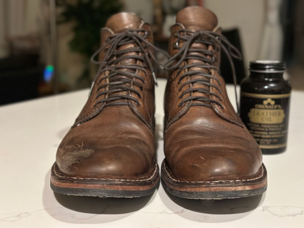 Photo by Ageless on January 5, 2023 of the White's Stevens (Plain Toe) in Horween Natural Chromexcel.