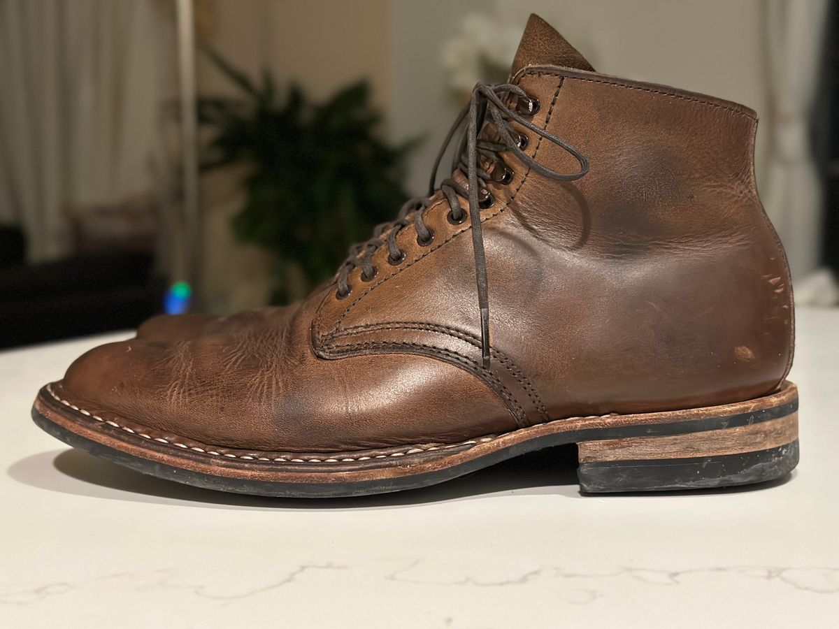Photo by Ageless on January 5, 2023 of the White's Stevens (Plain Toe) in Horween Natural Chromexcel.