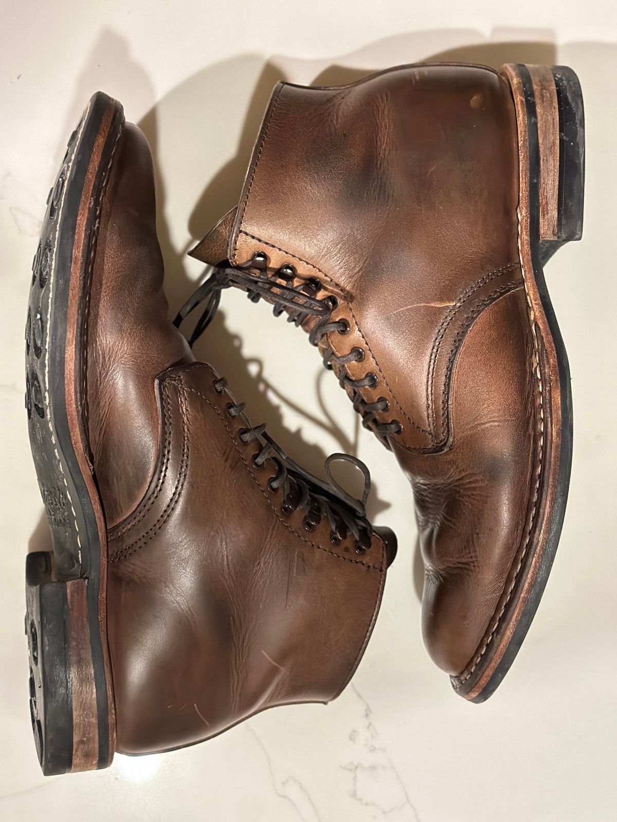 Photo by Ageless on January 5, 2023 of the White's Stevens (Plain Toe) in Horween Natural Chromexcel.