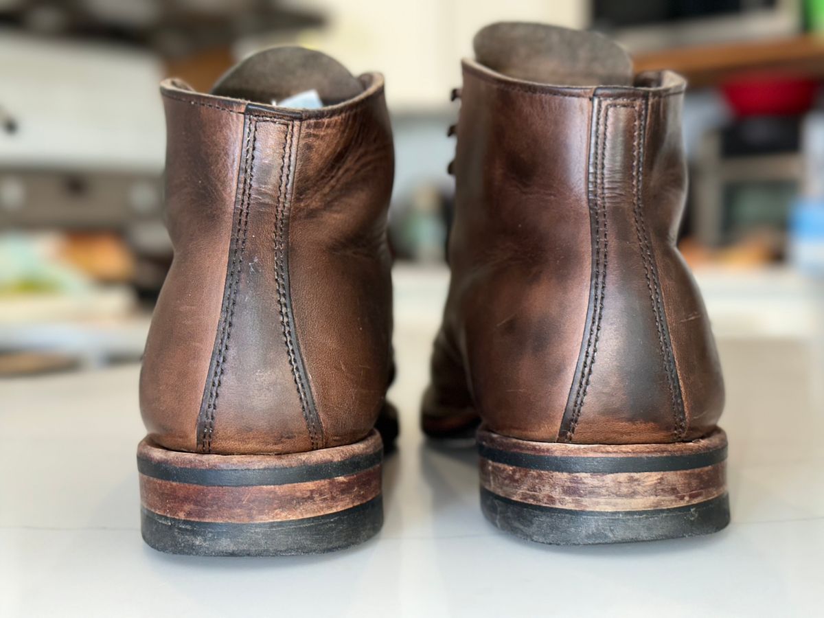 Photo by Ageless on February 4, 2023 of the White's Stevens (Plain Toe) in Horween Natural Chromexcel.