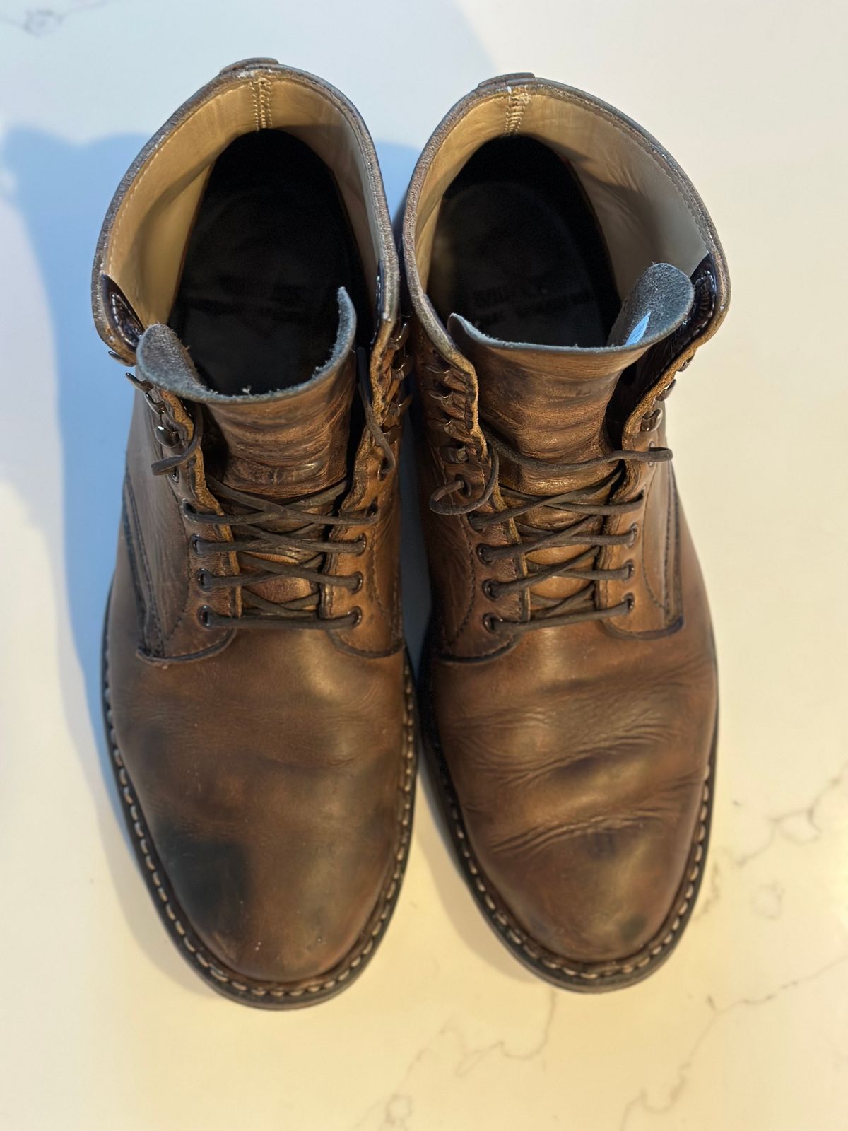 Photo by Ageless on February 4, 2023 of the White's Stevens (Plain Toe) in Horween Natural Chromexcel.