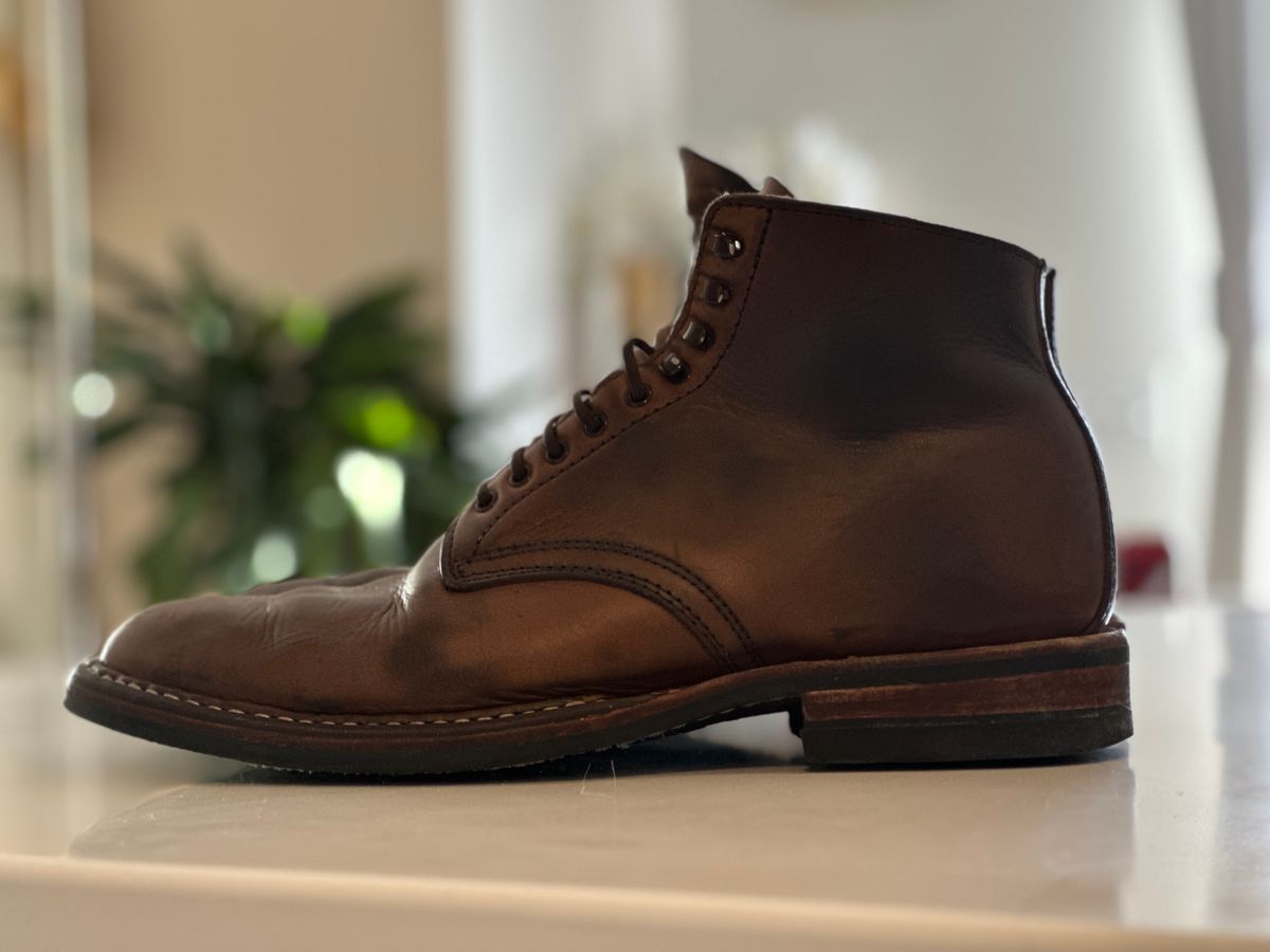Photo by Ageless on February 4, 2023 of the White's Stevens (Plain Toe) in Horween Natural Chromexcel.