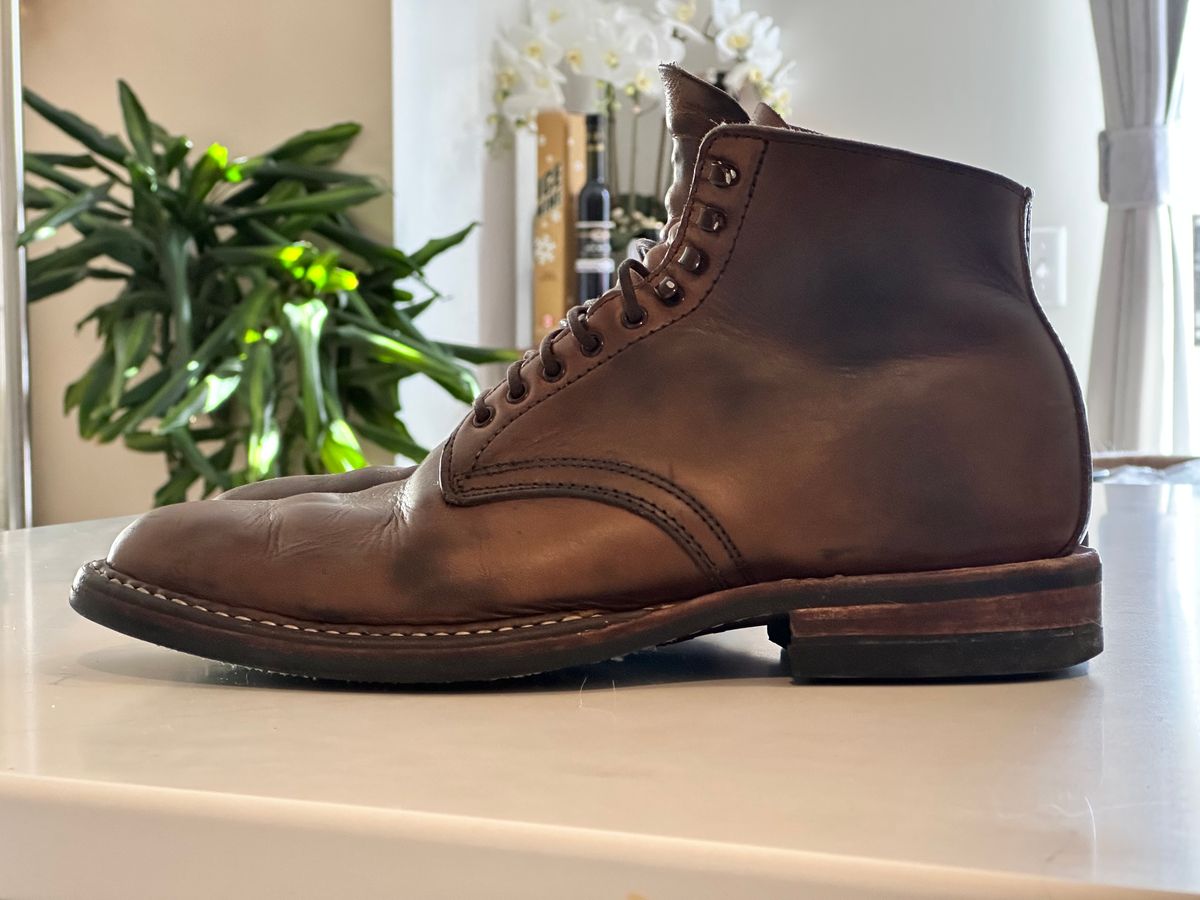 Photo by Ageless on February 4, 2023 of the White's Stevens (Plain Toe) in Horween Natural Chromexcel.