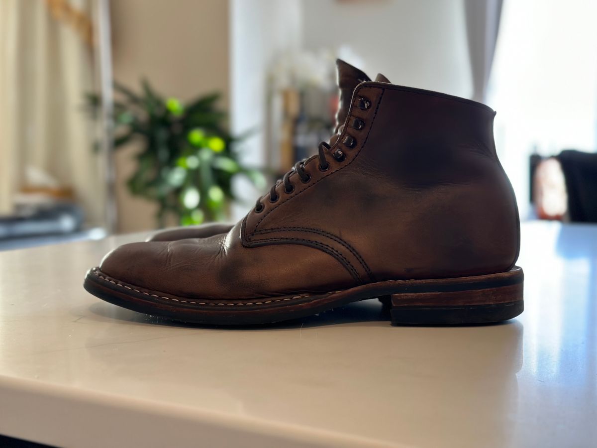 Photo by Ageless on February 4, 2023 of the White's Stevens (Plain Toe) in Horween Natural Chromexcel.