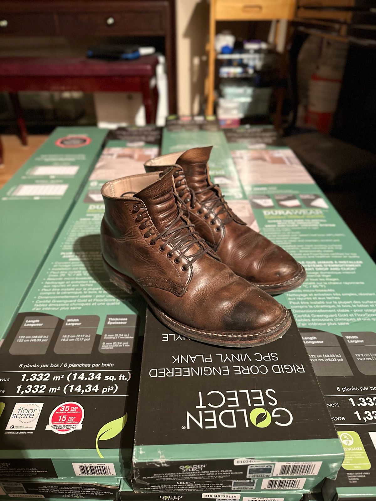 Photo by Ageless on February 18, 2023 of the White's Stevens (Plain Toe) in Horween Natural Chromexcel.