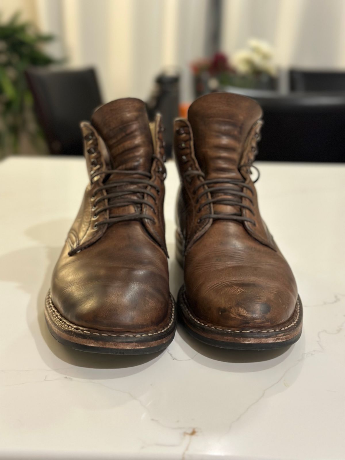 Photo by Ageless on March 5, 2023 of the White's Stevens (Plain Toe) in Horween Natural Chromexcel.