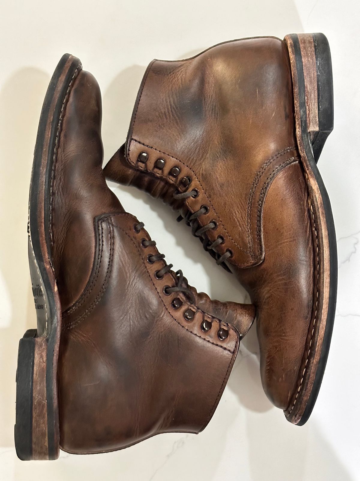 Photo by Ageless on March 5, 2023 of the White's Stevens (Plain Toe) in Horween Natural Chromexcel.