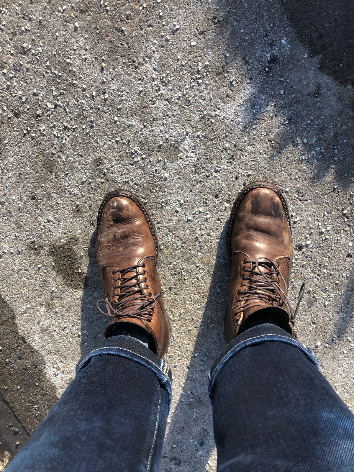 Photo by Ageless on February 27, 2023 of the White's Stevens (Plain Toe) in Horween Natural Chromexcel.