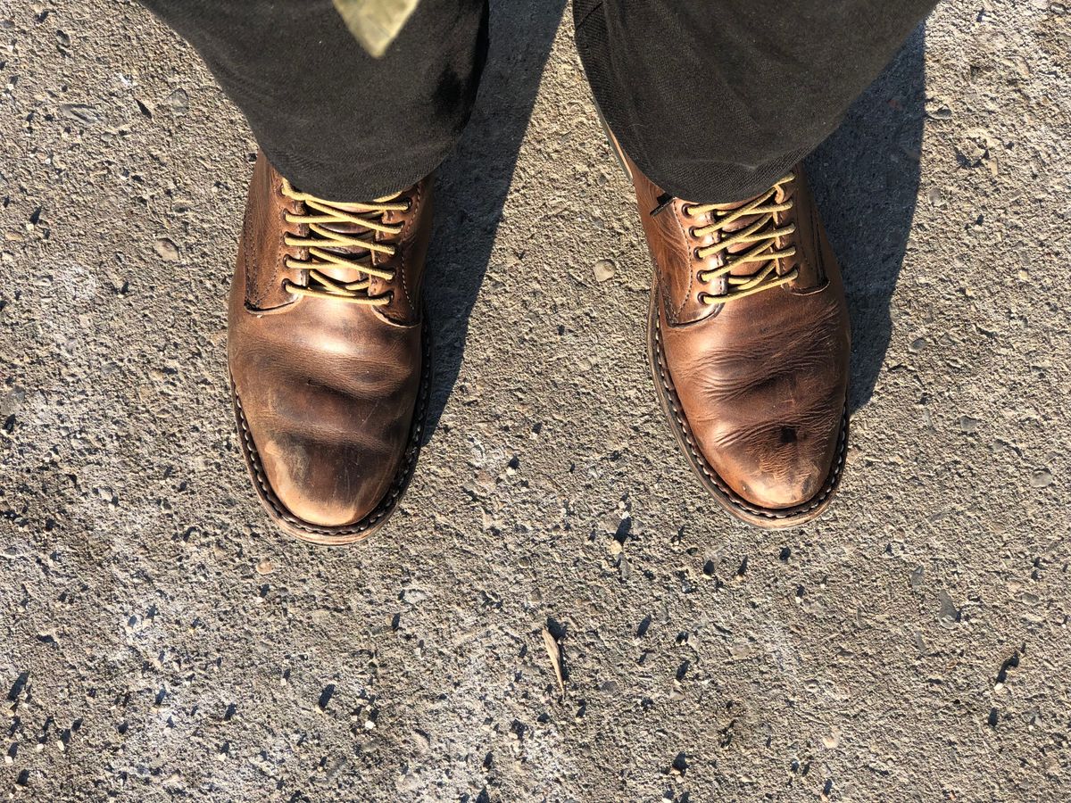 Photo by Ageless on March 22, 2023 of the White's Stevens (Plain Toe) in Horween Natural Chromexcel.