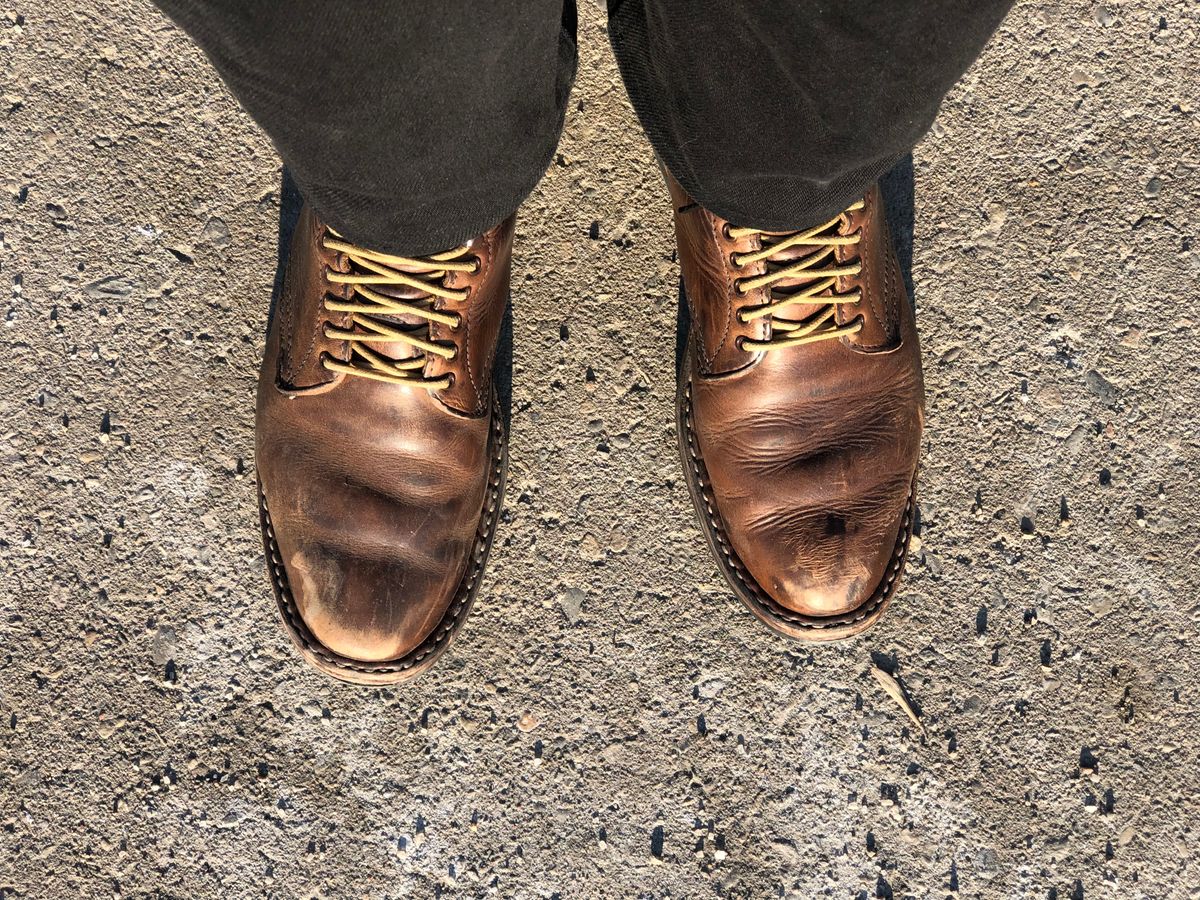 Photo by Ageless on March 22, 2023 of the White's Stevens (Plain Toe) in Horween Natural Chromexcel.