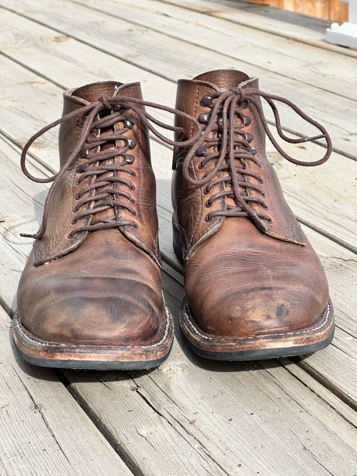 Photo by Ageless on April 2, 2023 of the White's Stevens (Plain Toe) in Horween Natural Chromexcel.