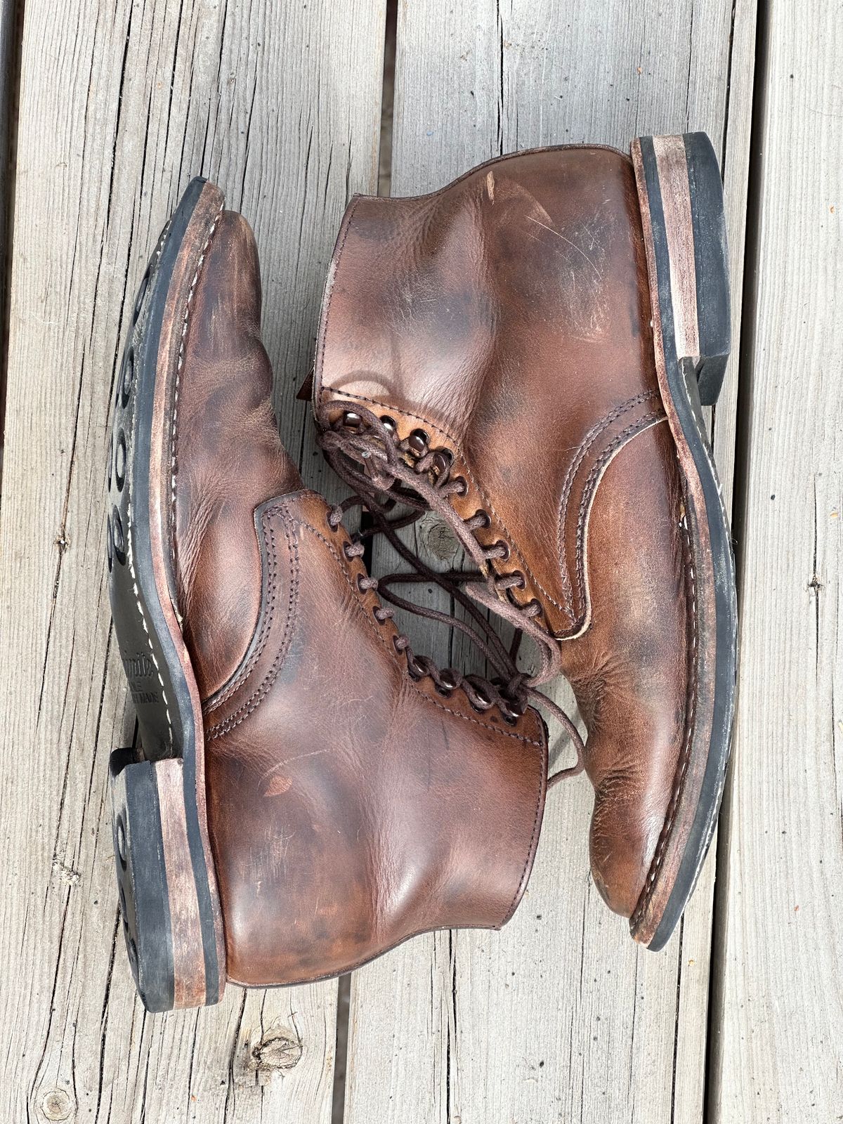 Photo by Ageless on April 2, 2023 of the White's Stevens (Plain Toe) in Horween Natural Chromexcel.