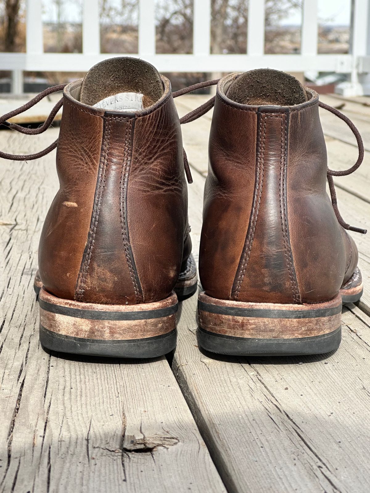 Photo by Ageless on April 2, 2023 of the White's Stevens (Plain Toe) in Horween Natural Chromexcel.