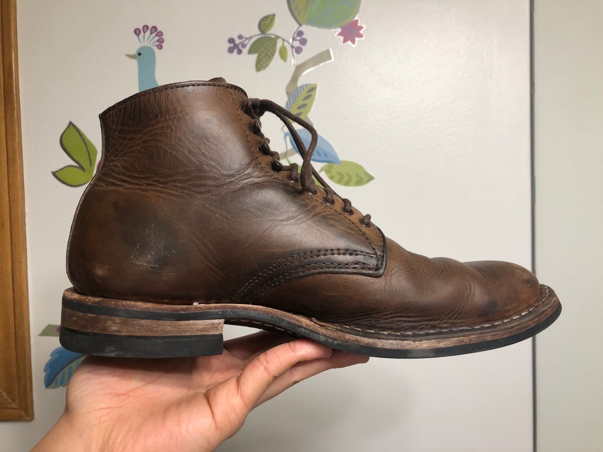 Photo by Ageless on April 3, 2023 of the White's Stevens (Plain Toe) in Horween Natural Chromexcel.