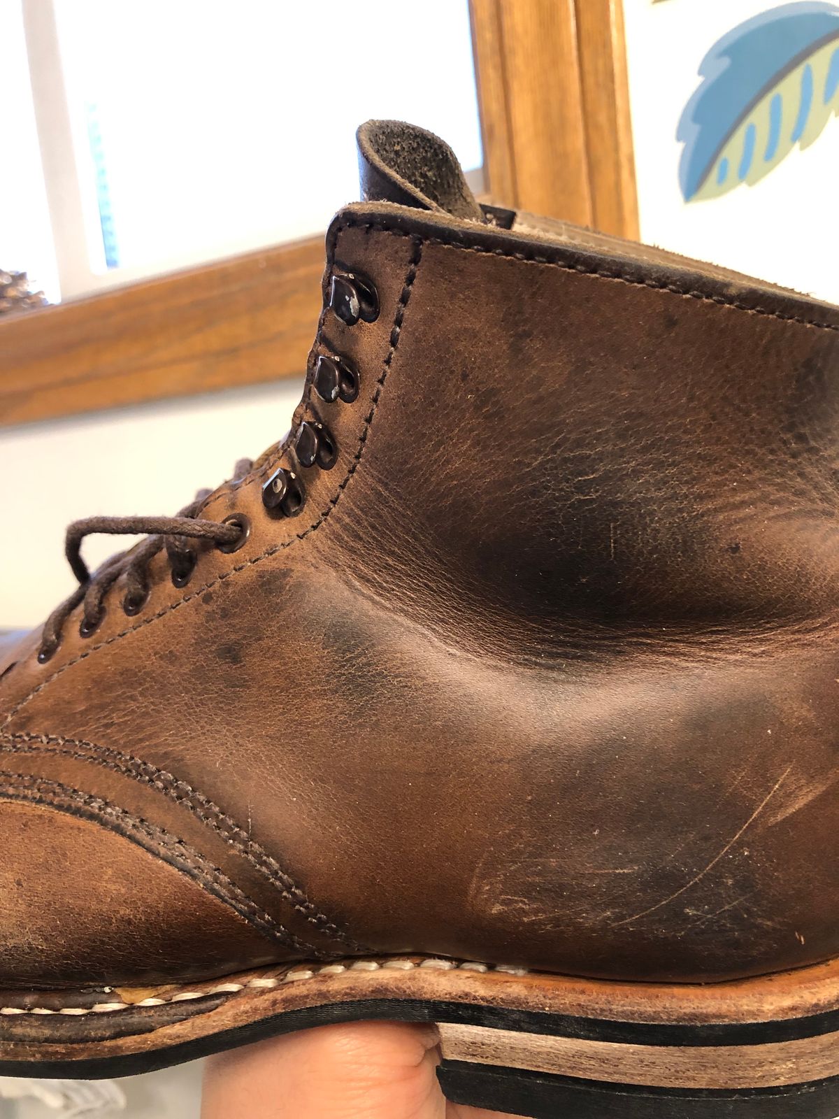 Photo by Ageless on April 4, 2023 of the White's Stevens (Plain Toe) in Horween Natural Chromexcel.