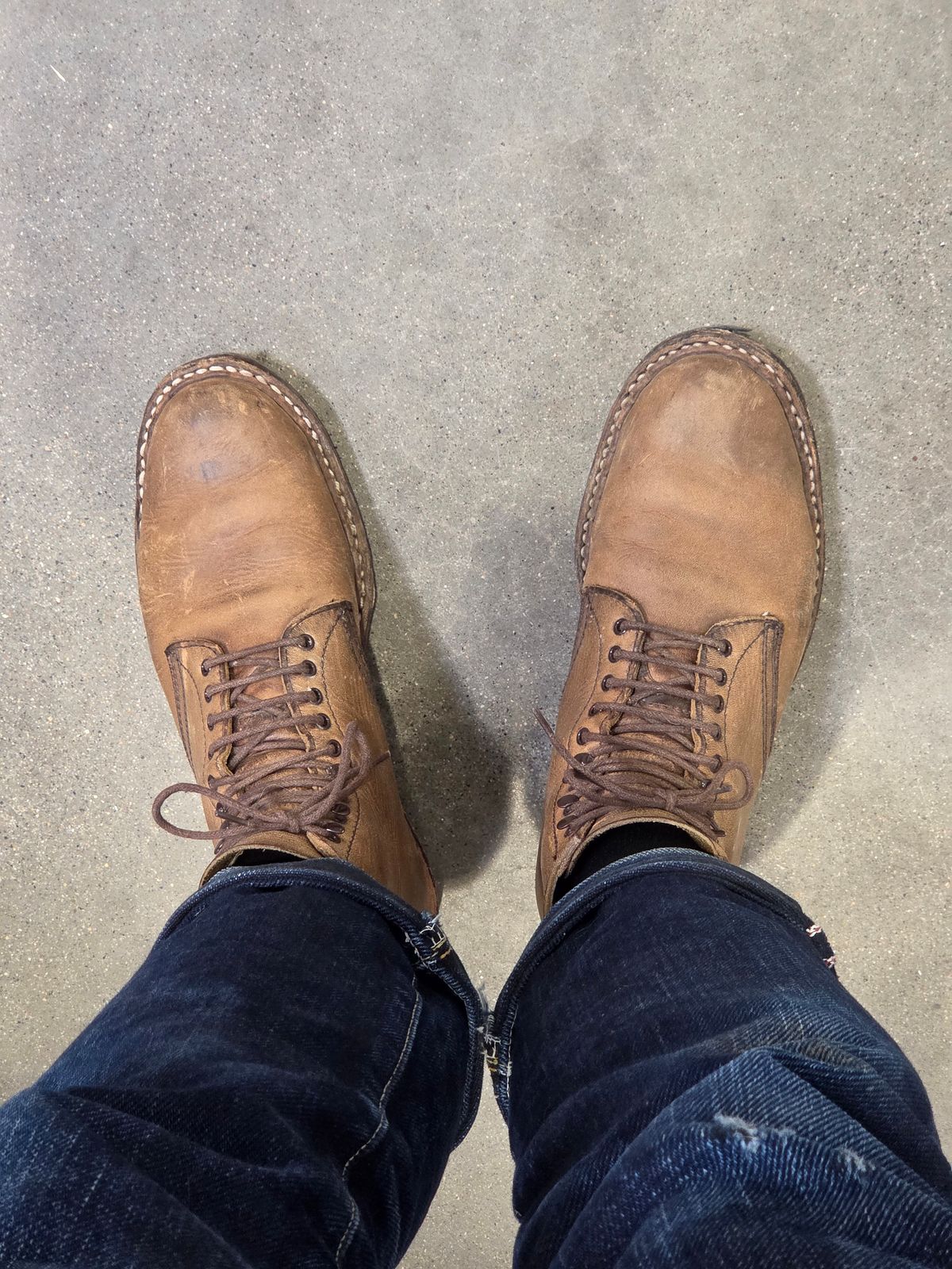 Photo by Ageless on March 24, 2025 of the White's Stevens (Plain Toe) in Horween Natural Chromexcel.