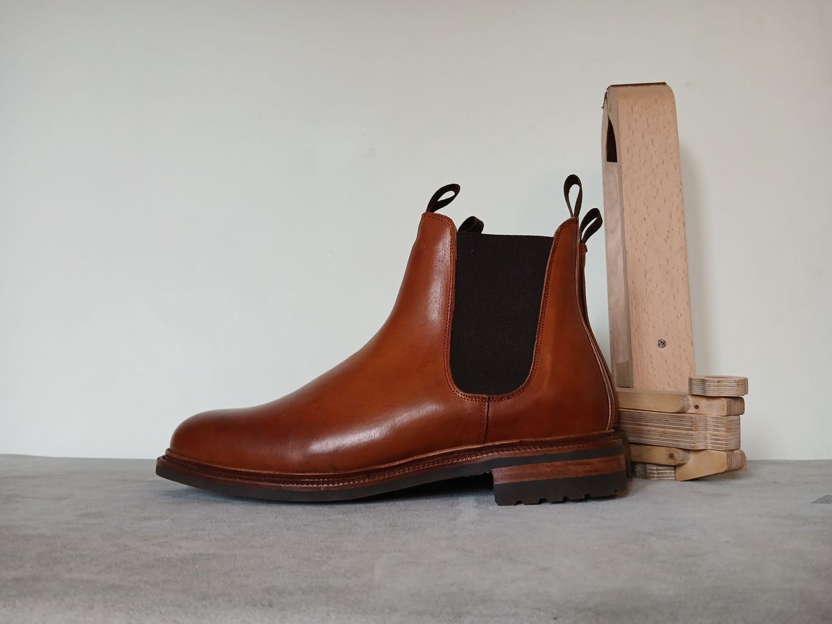 Photo by Ageless on October 2, 2024 of the Meermin Chelsea Boot in Whiskey Heritage Shell Cordovan.