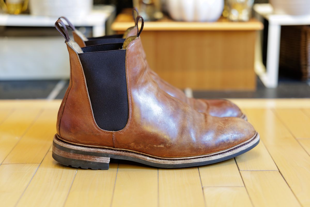 Photo by Ageless on December 6, 2024 of the Meermin Chelsea Boot in Whiskey Heritage Shell Cordovan.