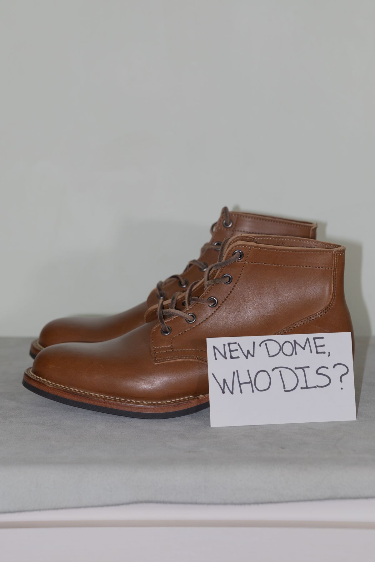 Photo by Syzygy on October 1, 2025 of the Viberg Service Boot in Maryam Moss Horsebutt.