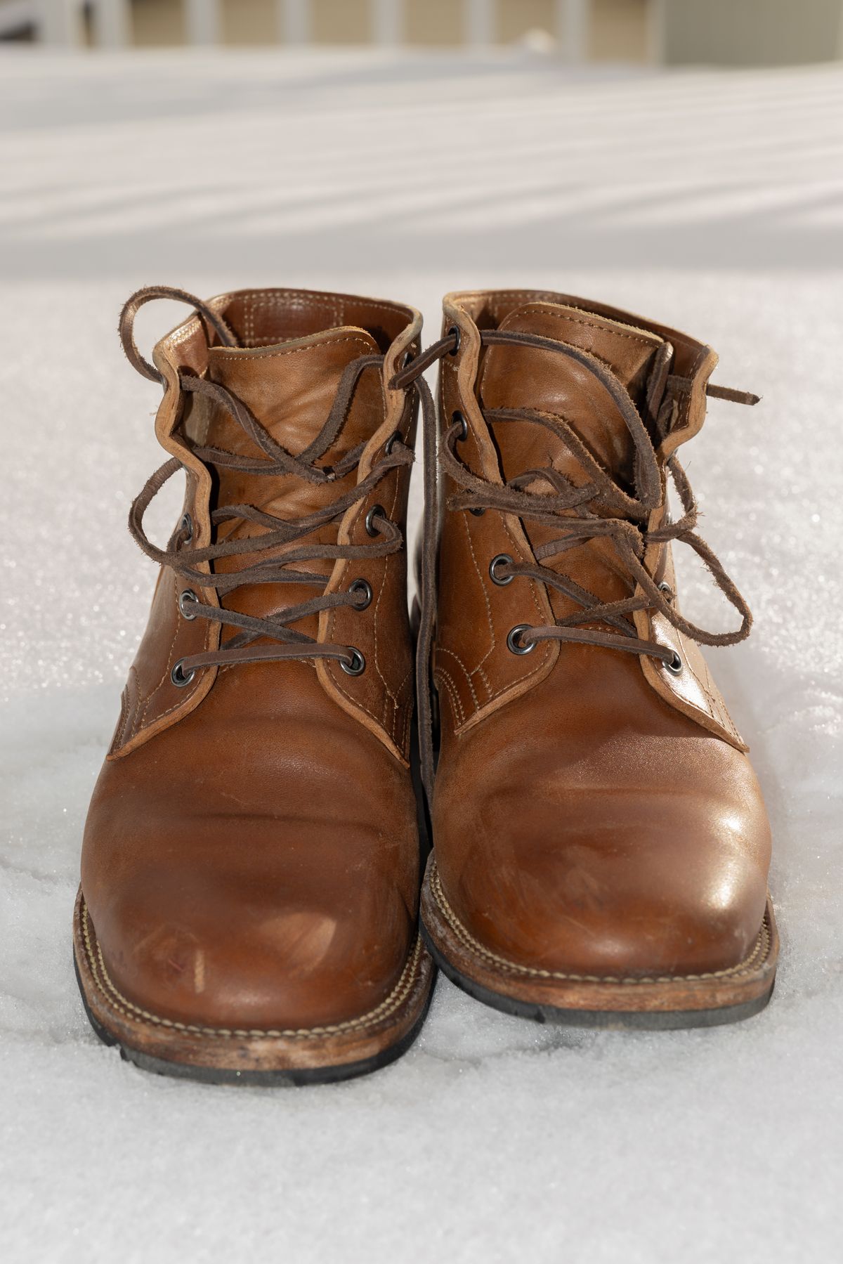 Photo by Syzygy on December 4, 2025 of the Viberg Service Boot in Maryam Moss Horsebutt.