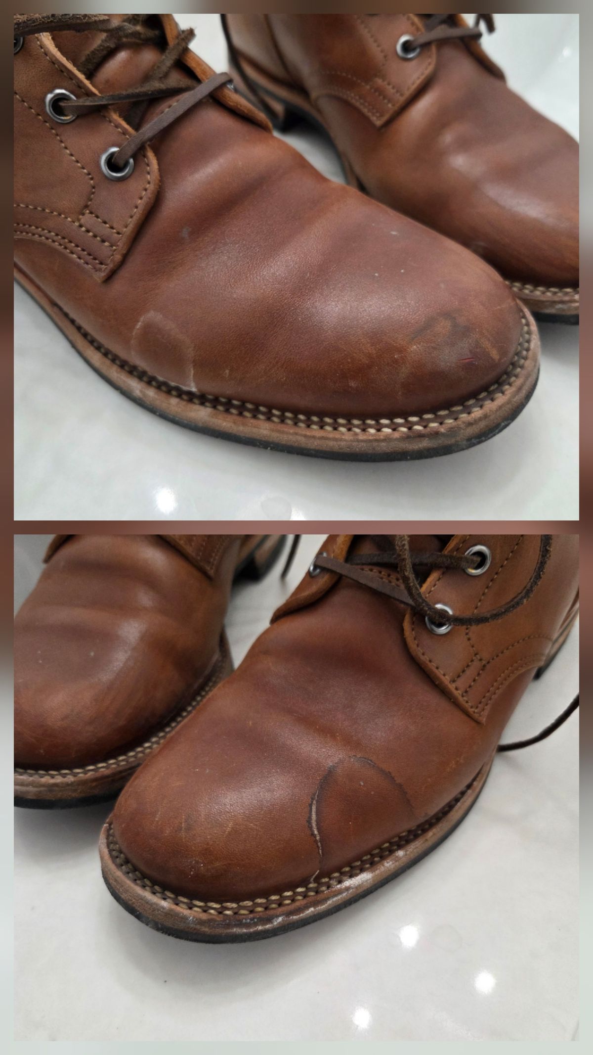 Photo by Syzygy on March 5, 2026 of the Viberg Service Boot in Maryam Moss Horsebutt.