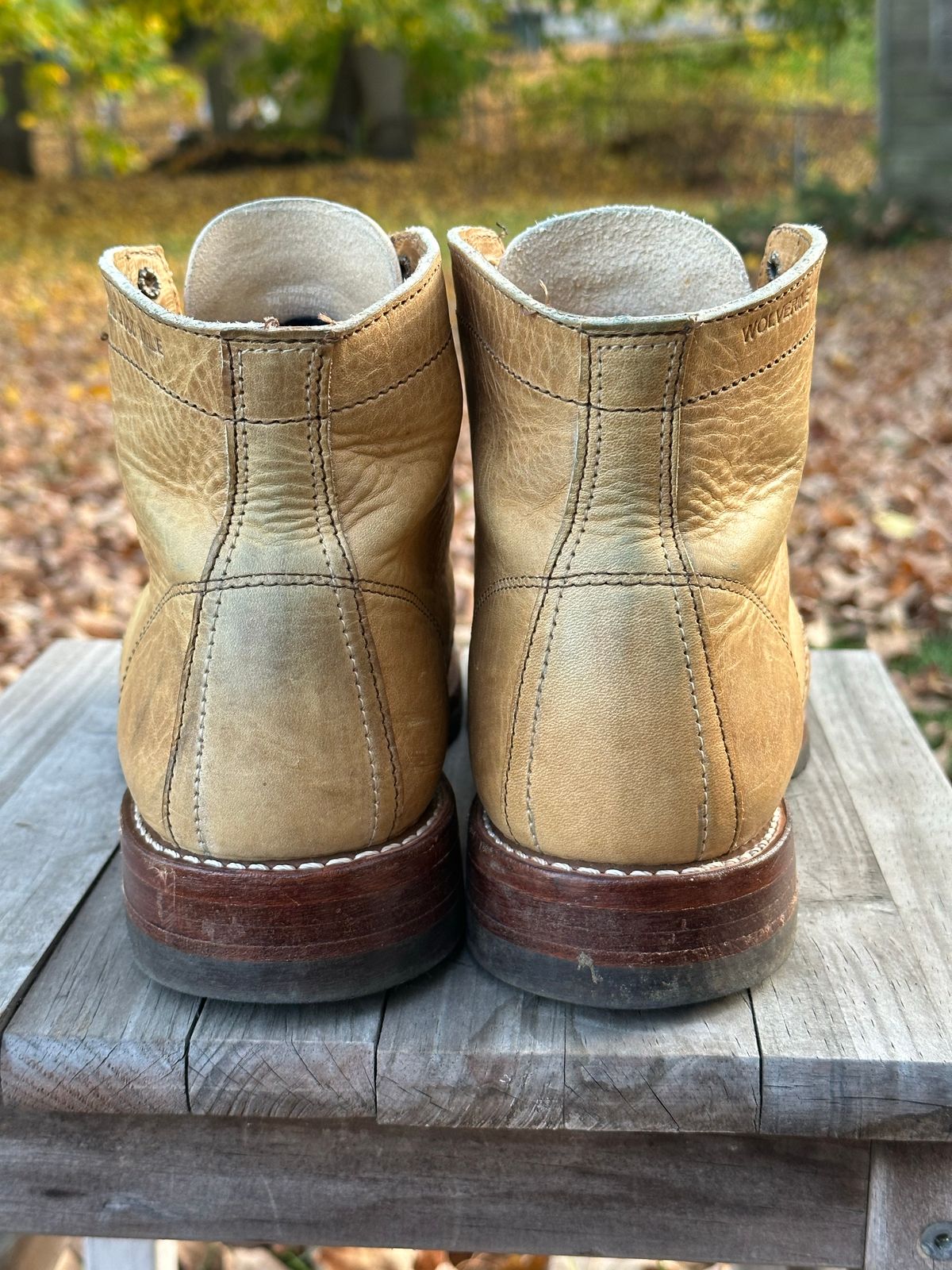 Photo by Bob_Loblaw on November 4, 2022 of the Wolverine 1000 Mile Plain-Toe Boot in Horween Olive Tanned.