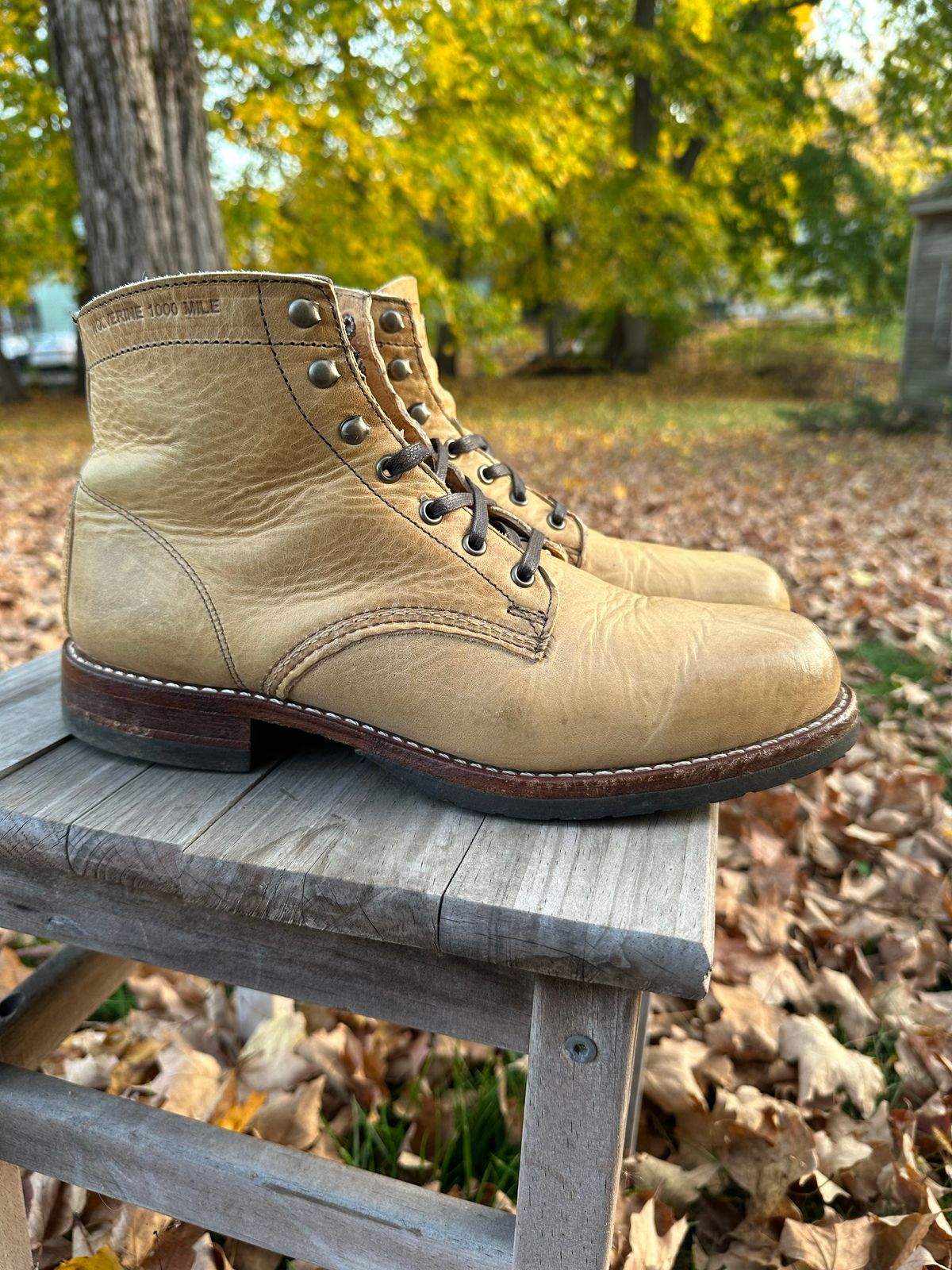 Photo by Bob_Loblaw on November 4, 2022 of the Wolverine 1000 Mile Plain-Toe Boot in Horween Olive Tanned.