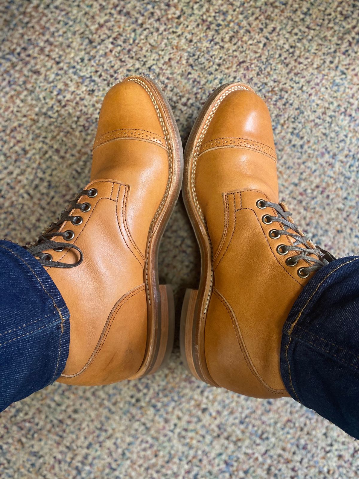 Photo by KieJones on April 14, 2022 of the Viberg Service Boot in Tochigi Natural Cowhide.