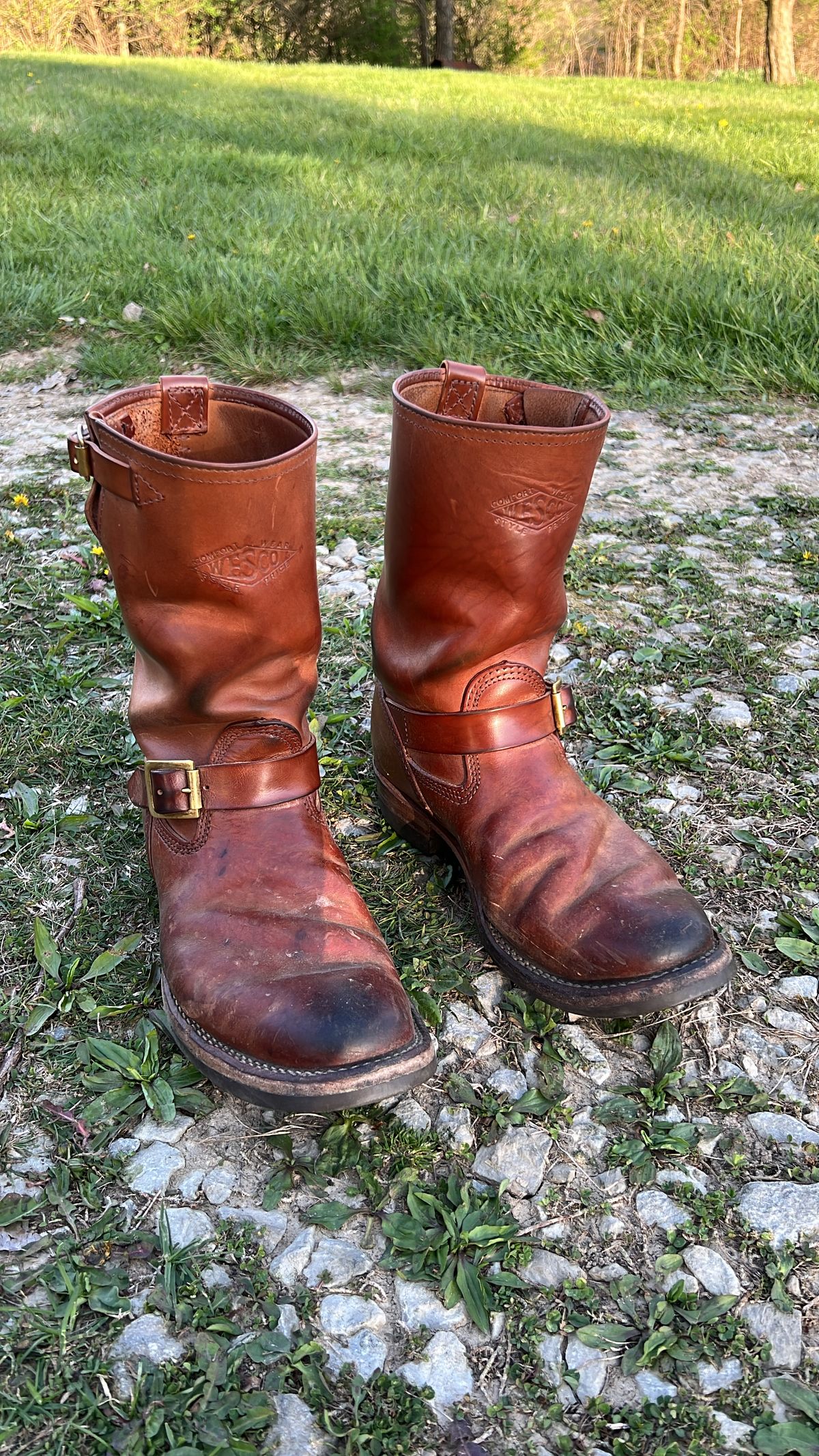 Photo by blackandbrownblues on April 20, 2023 of the Wesco Mister Lou in Maryam Natural Horsebutt.